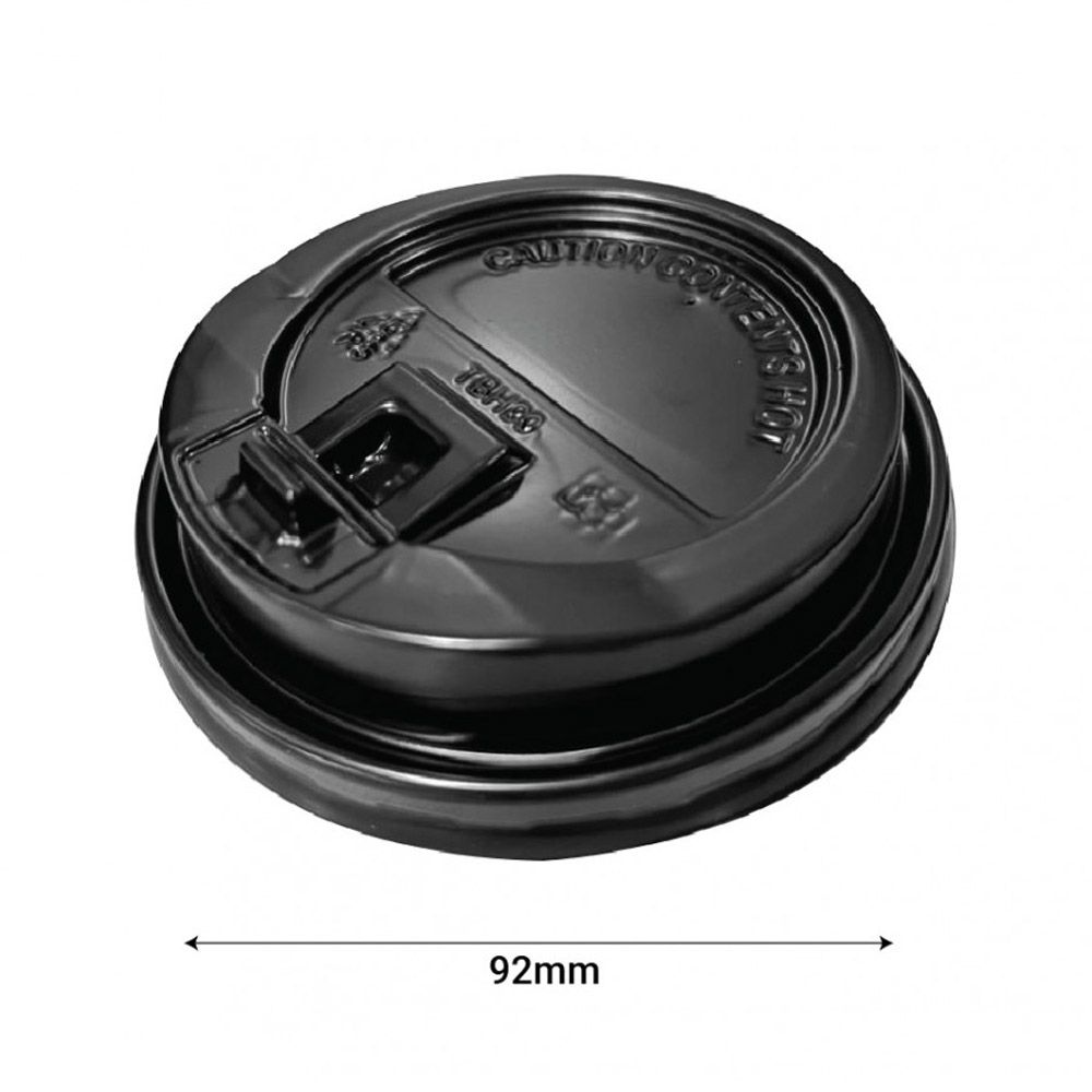 TBH 90 PS Reclosable Hot Cup Lid (Black)