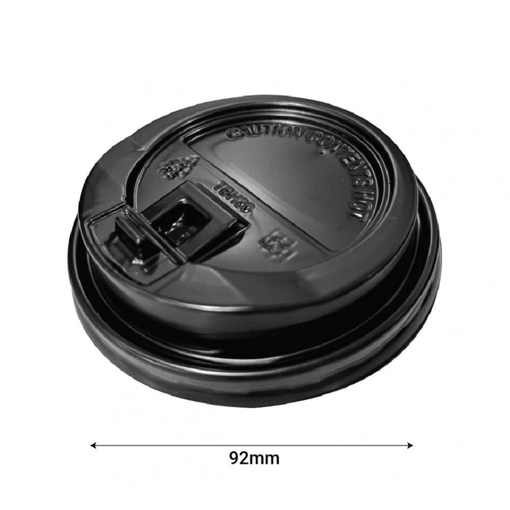 TBH 90 PS Reclosable Hot Cup Lid (Black)
