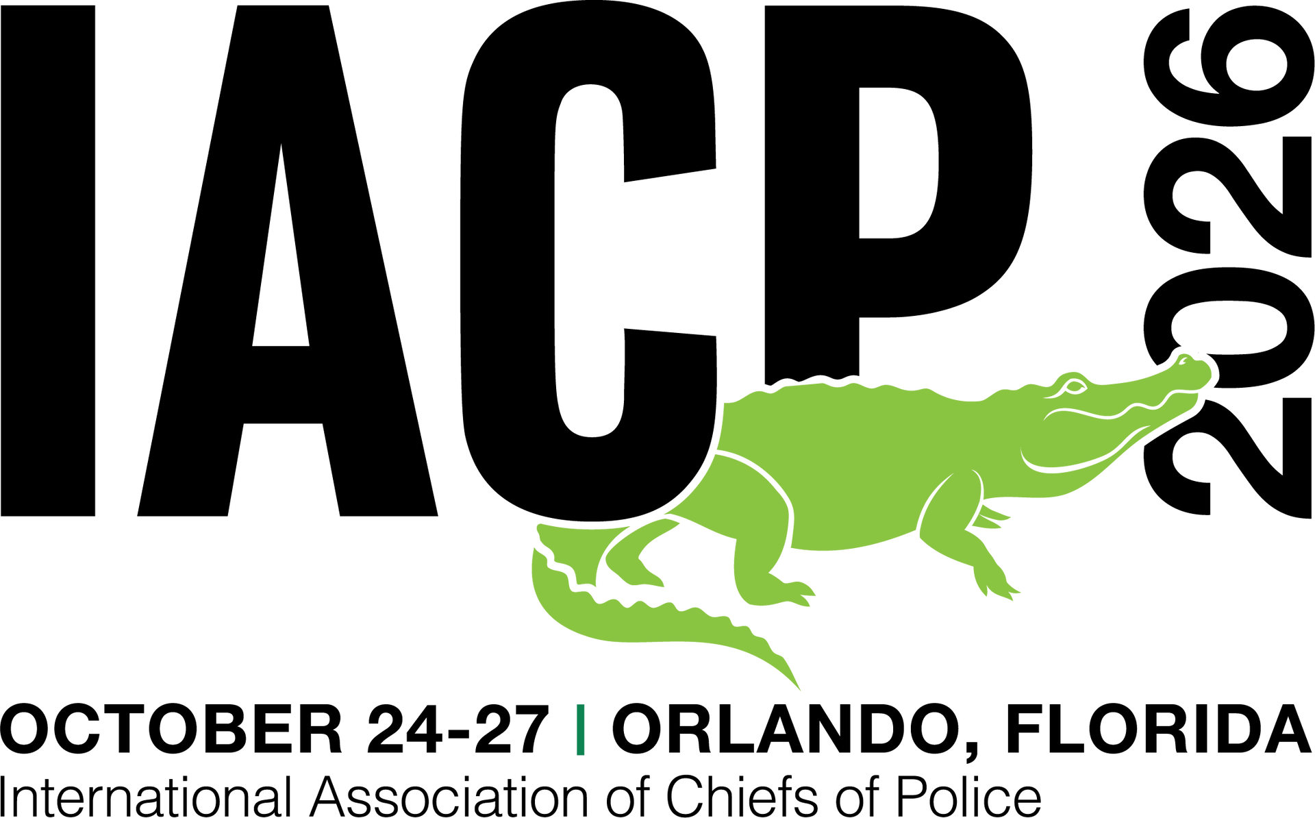 IACP 2026 conference logo with green panther, October 24–27 in Orlando, Florida