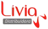 Um logotipo vermelho e branco para livia distribuidora