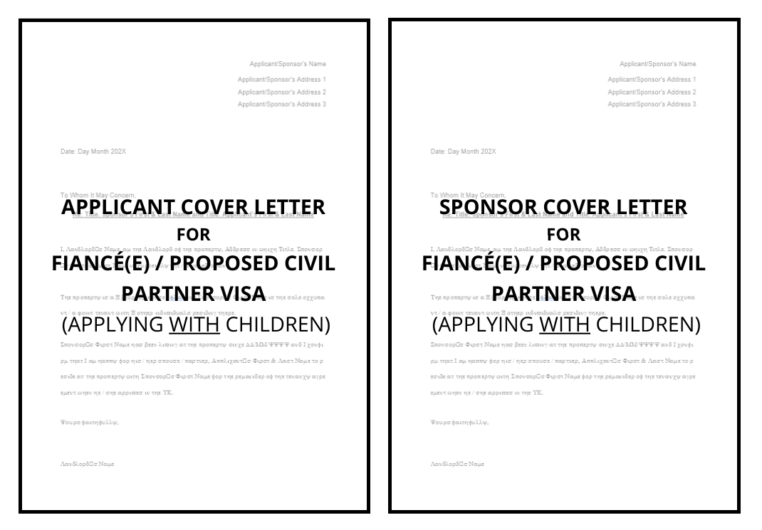 Letter Templates for UK Spouse &amp; Partner Entry Clearance Visas