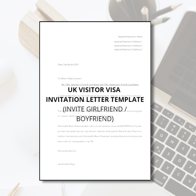 UK Visitor Visa Invitation Letter
