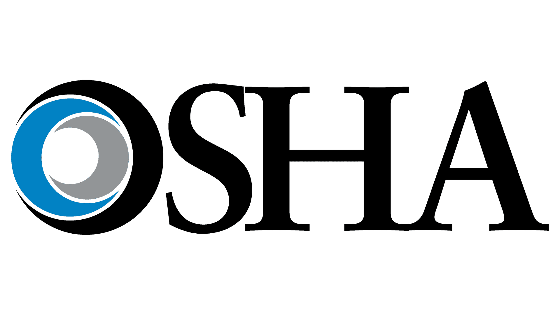 OSHA logo with black text and a blue circular icon
