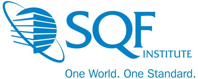 SQF Institute logo with blue stylized globe and “One World. One Standard.” slogan