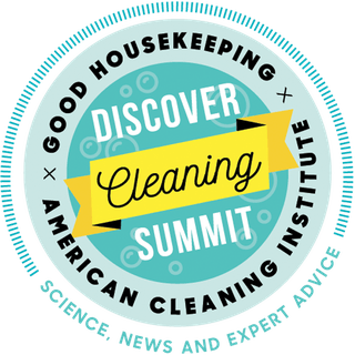 Discover Cleaning Summit logo with teal and yellow circular design and “Good Housekeeping” text