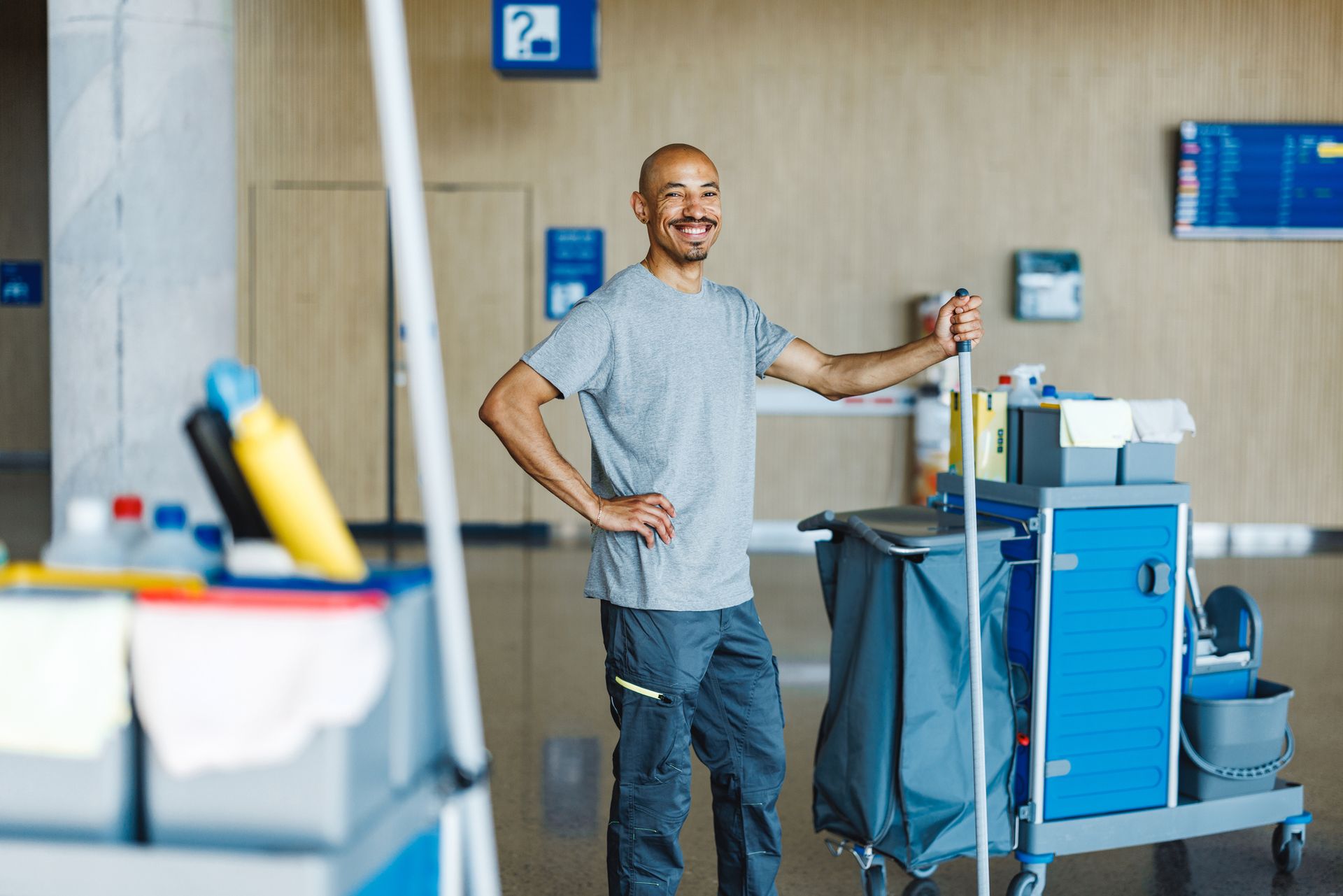 Satisfied clinical director in a spotless medical facility