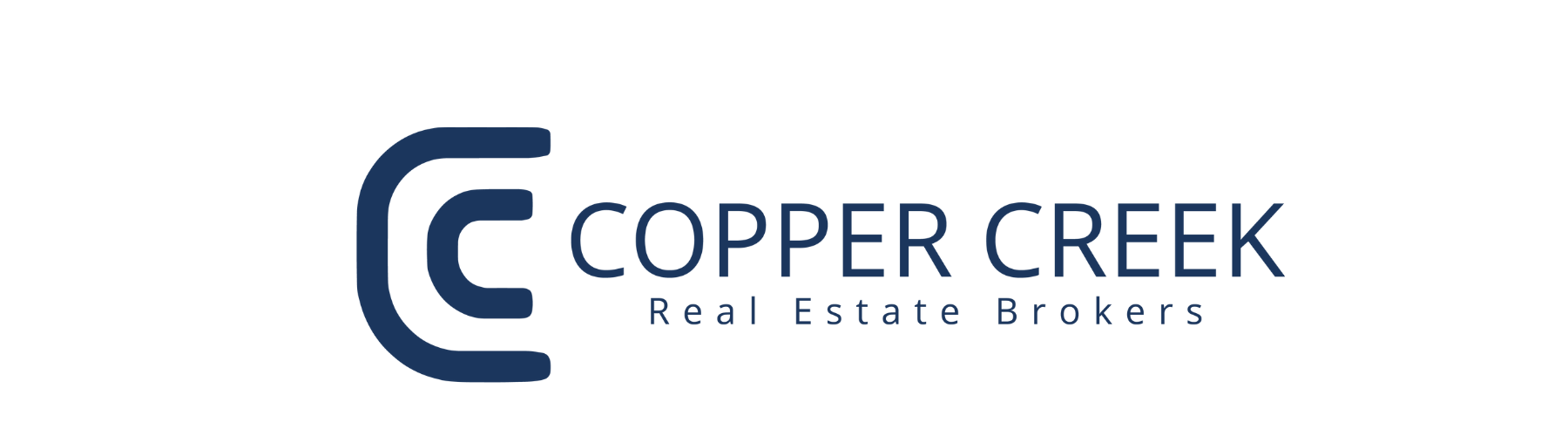 Logo for Copper Creek Real Estate Brokers with a dark blue