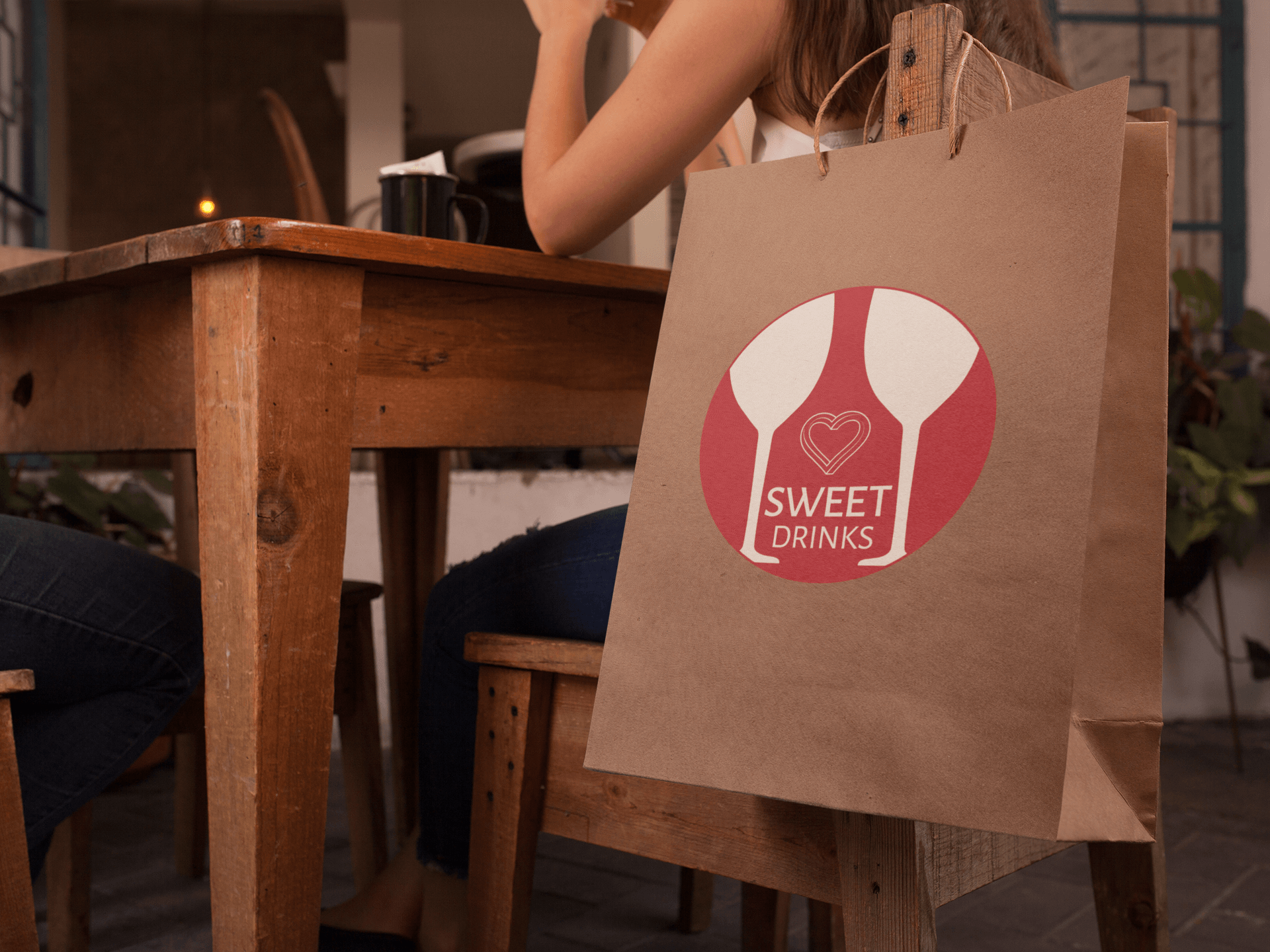Brown paper bag with 