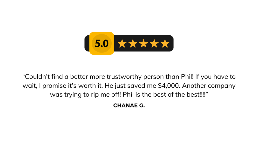 5-star rating badge above a customer testimonial praising the product and saying it’s the best she’s ever used.