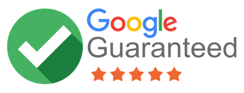 Google Guaranteed badge with green checkmark and five orange stars