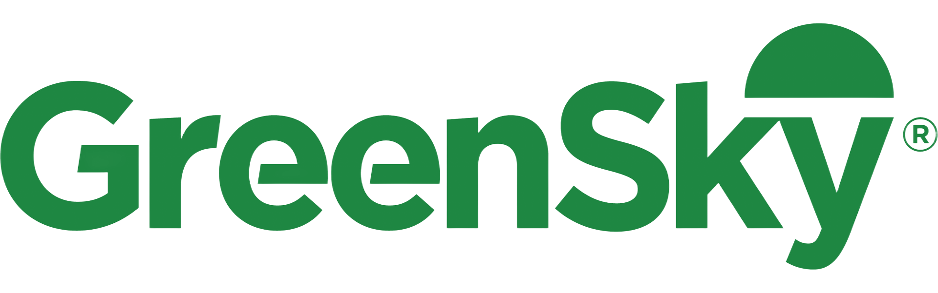 GreenSky logo in green text with a stylized green sun over the Y