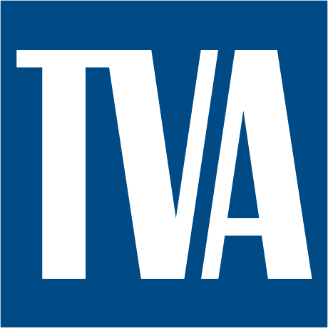 View Rebates White “TVA” letters on a blue square logo.