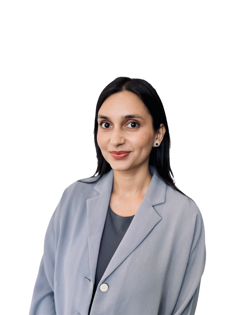 Office Manager Rita from Ethos Dental Studio in Langley, BC in a light coloured blazer against a white background