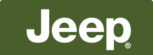 The jeep logo is white on a green background.