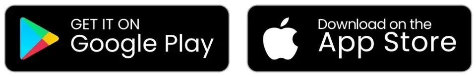 A google play and an apple app store icon