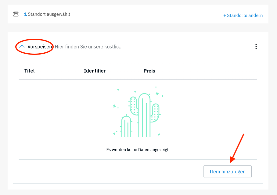 Ein Screenshot einer Website mit einem Kaktus darauf.