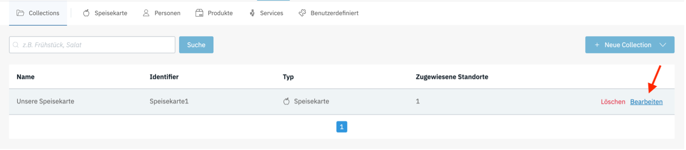 Ein Screenshot einer Website mit einem roten Pfeil, der auf eine Schaltfläche zeigt.