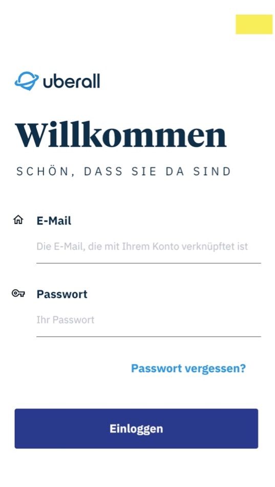 Ein Screenshot der Willkommensseite einer Website.