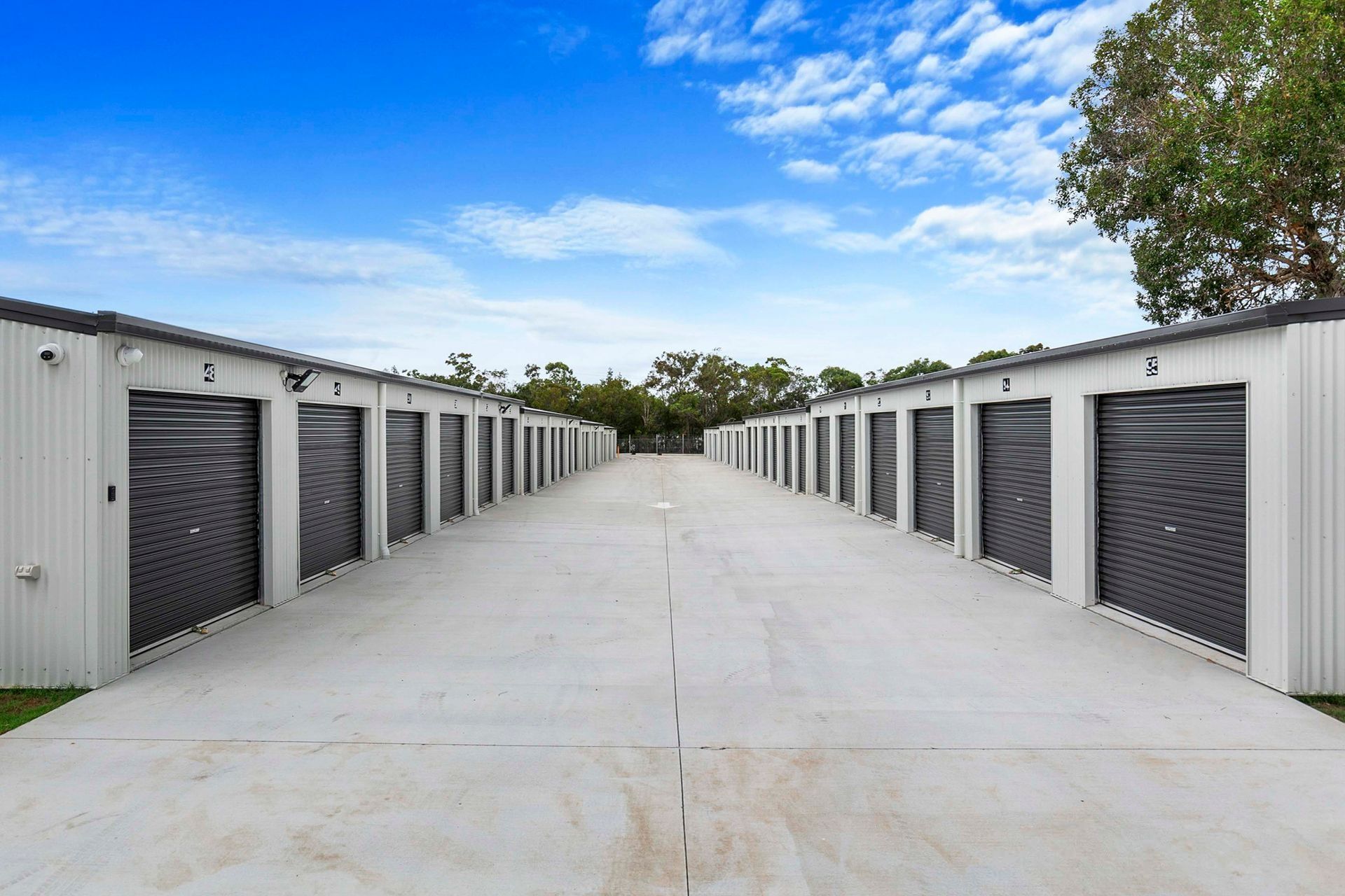 Row Of Grey Storage Units