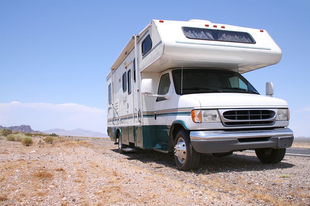 RV Parked on the Side of the Road