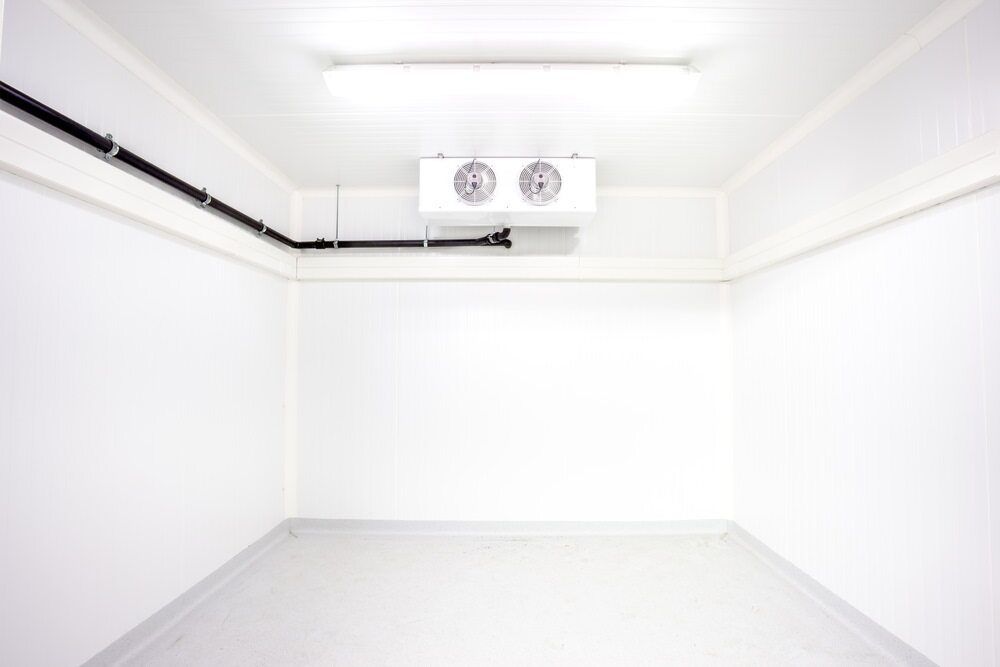 White Empty Walk-in Freezer — Brownlow Electrical Air Conditioning Refrigeration in Fairy Meadow, NSW