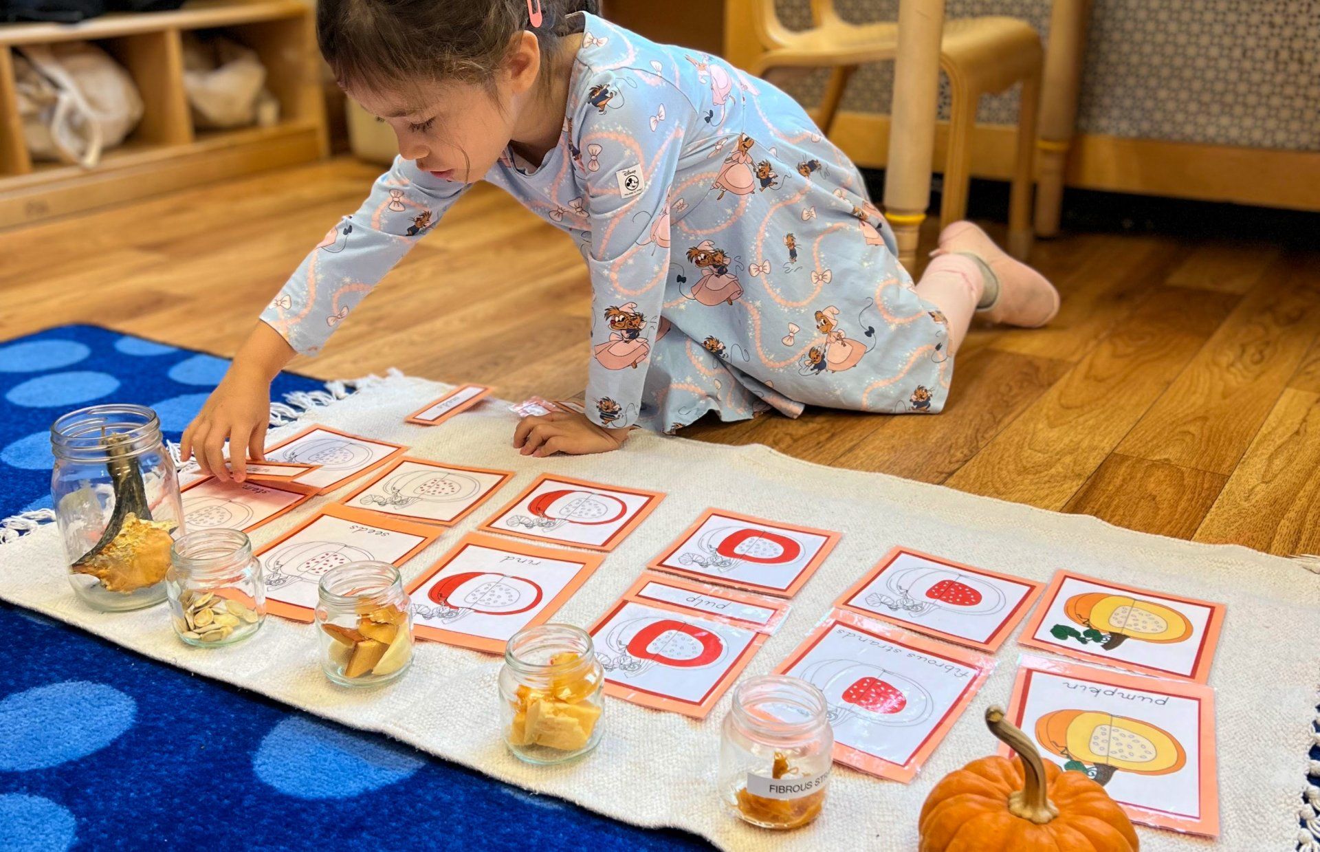 Child working with Montessori materials