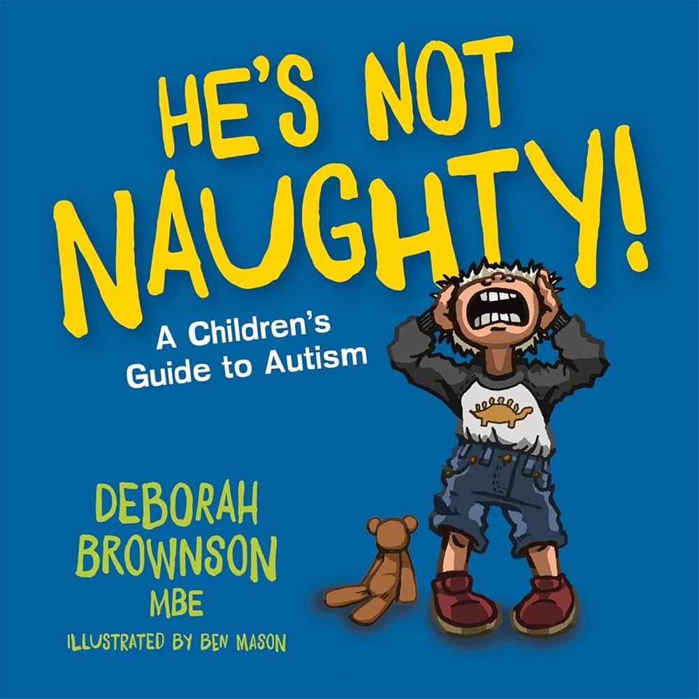 Book cover: Boy with hands on head, text