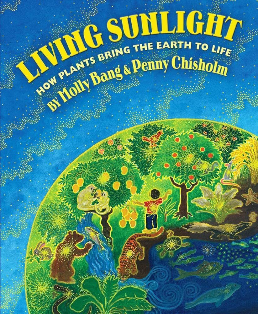 Book cover: Colorful illustration of Earth with plants, animals, and people, titled