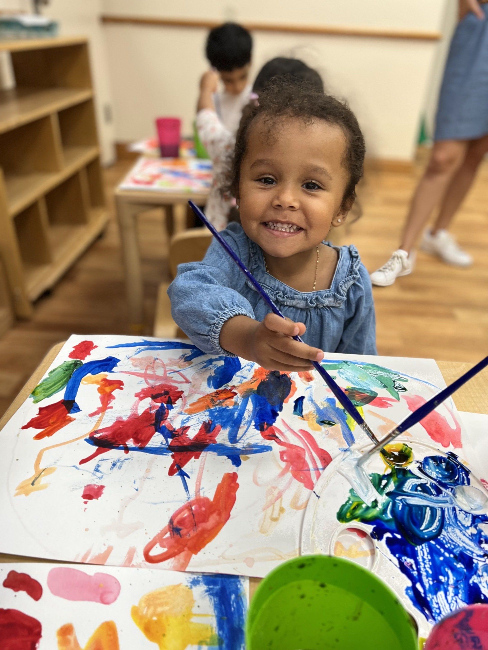 Montessori child painting