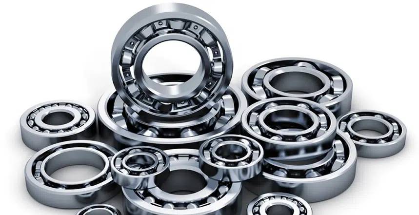 Silver ball bearings of various sizes.
