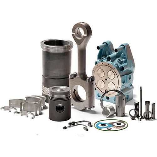 Engine parts: cylinder, piston, connecting rod, bearings, valve cover, gaskets, and springs.