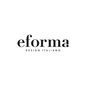 Logotipo de Eforma en negro con las palabras “DESIGN ITALIANO” sobre fondo blanco.