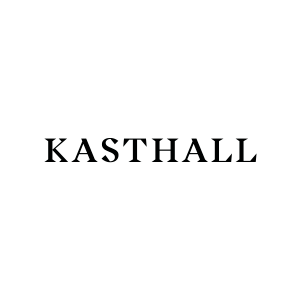 Texto negro que dice “KASTHALL” sobre un fondo blanco