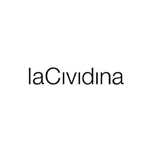 Logotipo negro “laCividina” sobre fondo blanco