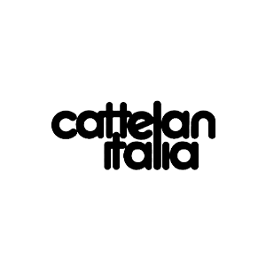 Logotipo estilizado negro de “cattelan italia” sobre fondo blanco.