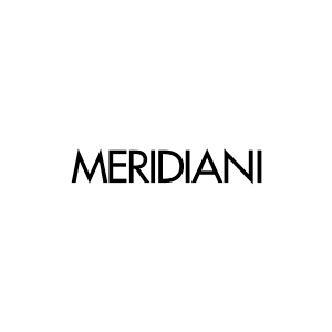 Logotipo MERIDIANI en negro sobre fondo blanco
