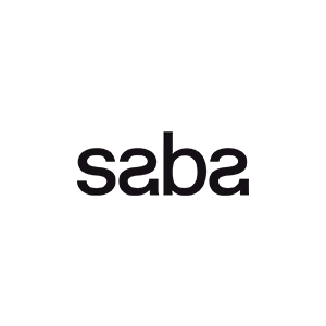 Logotipo de Black Saba centrado sobre un fondo blanco.