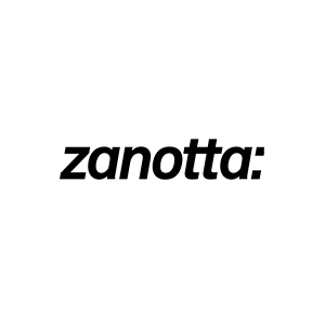 Logotipo negro “zanotta:” sobre fondo blanco