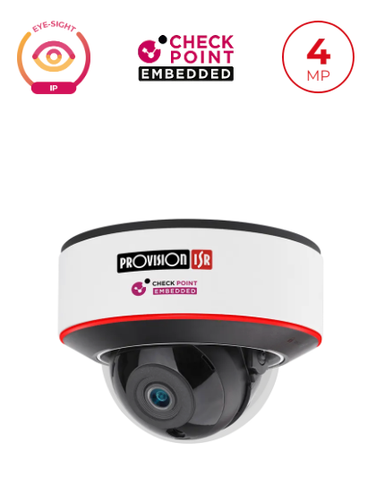 White and red Pro Vision security camera with