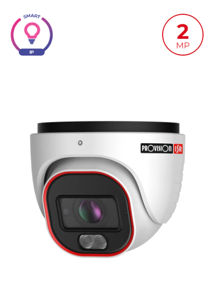 White and red Pro Vision security camera with