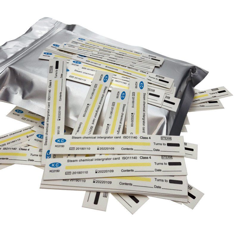 photo of chemical indicators with yellow line