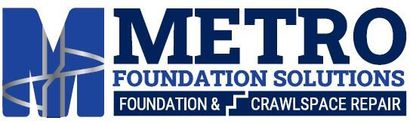 Logo for Metro Foundation Solutions; blue “M” with silver lines, “METRO”, and tagline “Foundation Solutions.”