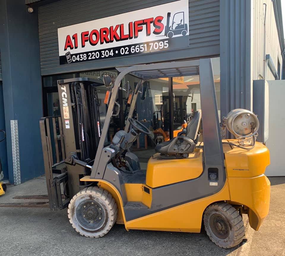 Yellow Forklifts Parked on the Front of the Shop — A1 Forklifts In Coffs Harbour, NSW