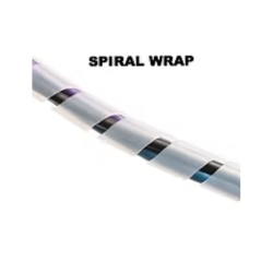 Spiral wrap on a wire, with alternating clear and black bands.