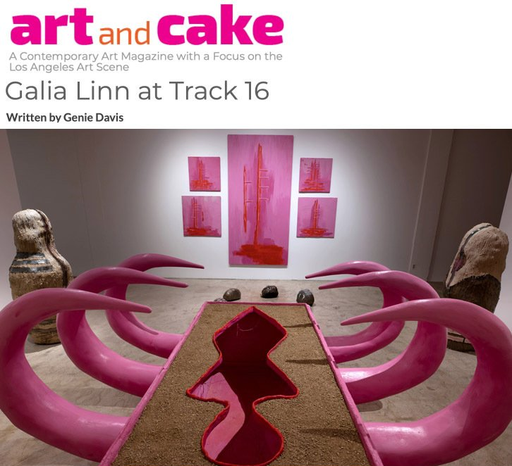 A poster for art and cake with a picture of a table