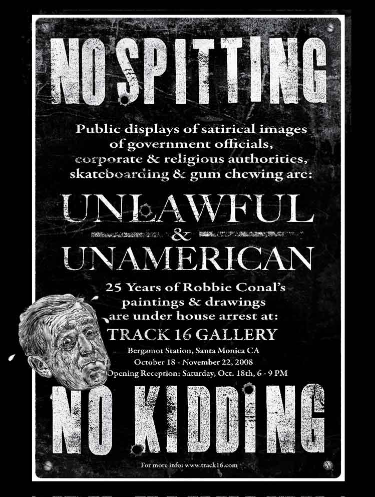 A poster that says no spitting on it