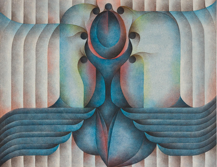 Blue toned painting by Roberta Gentry titled 