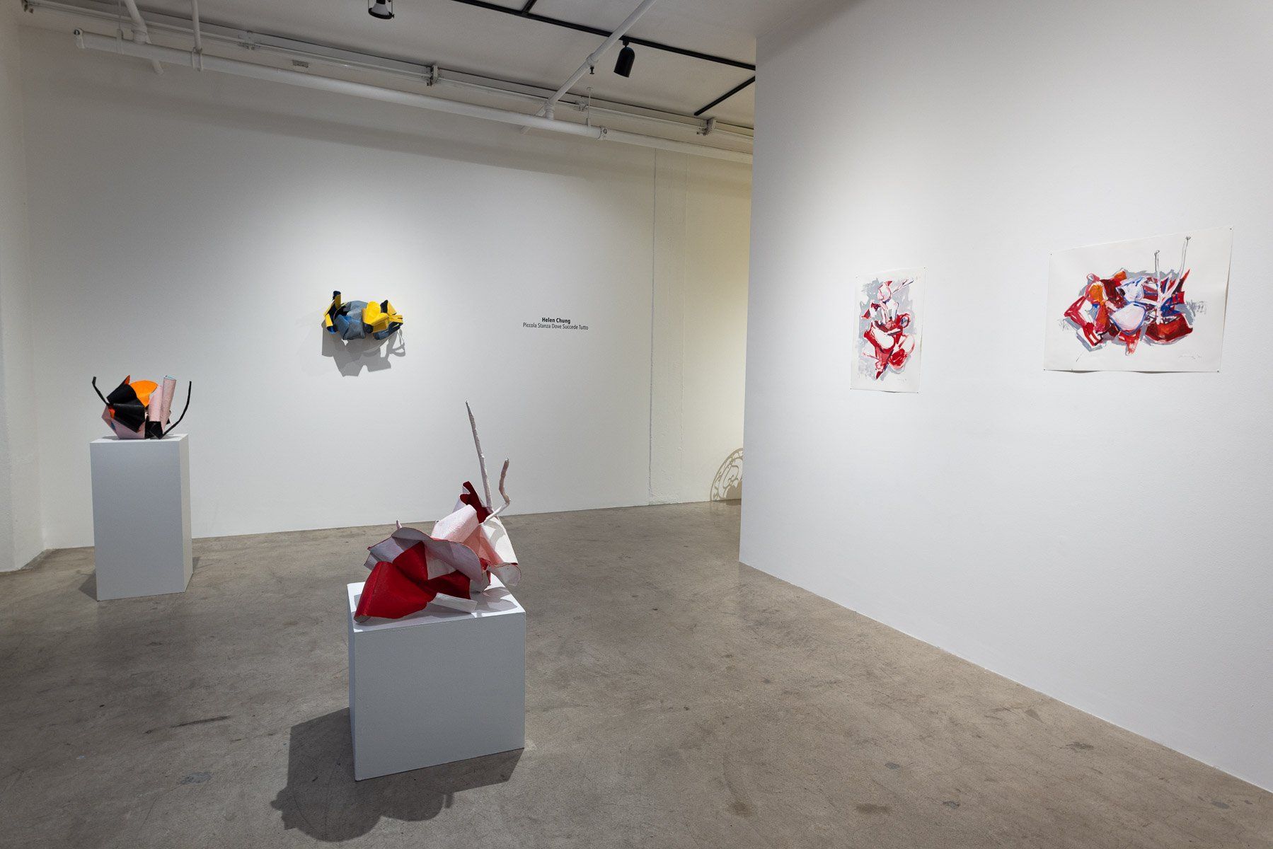 There are a lot of sculptures in this room.
