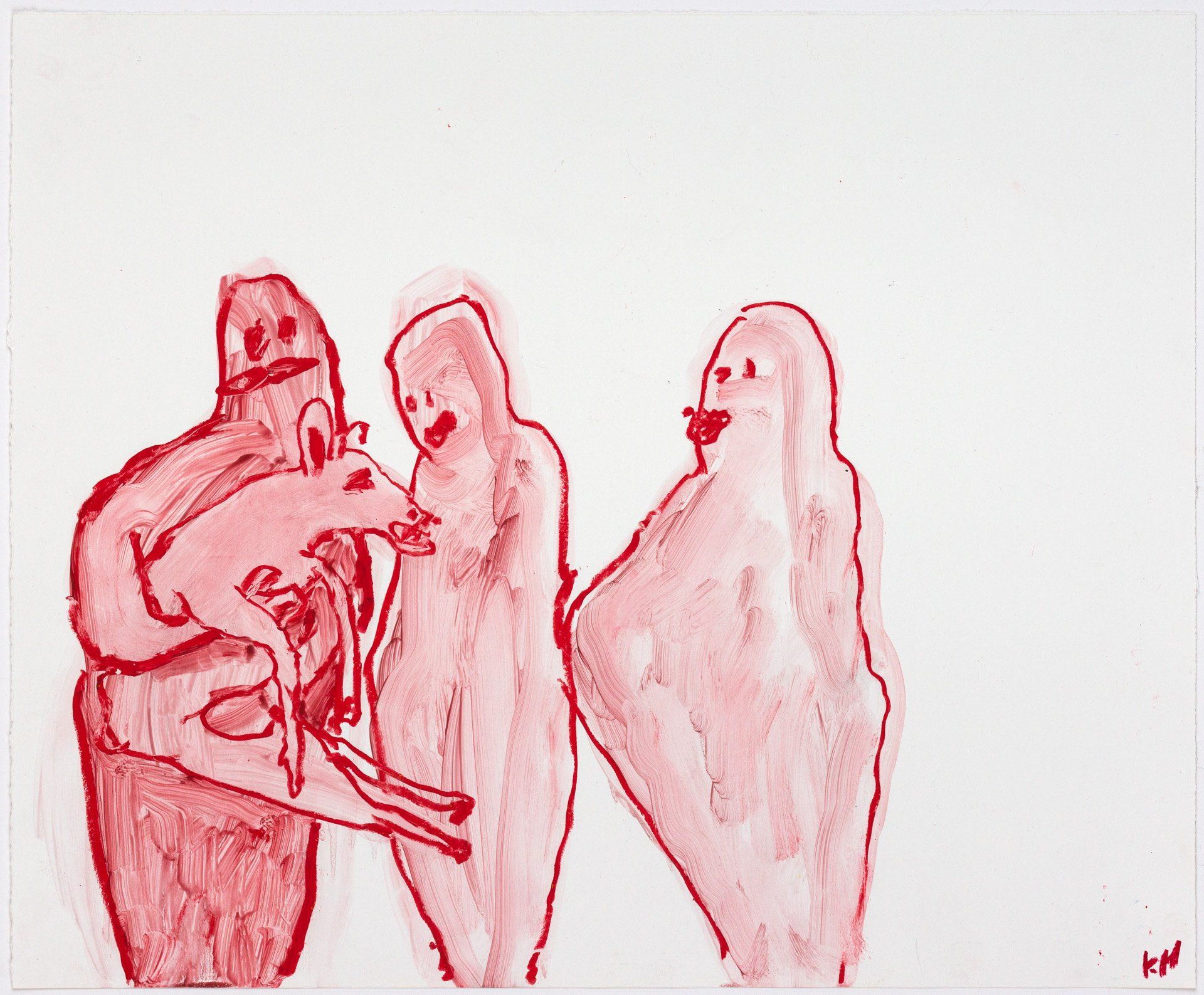 A drawing of a group of people standing next to each other
