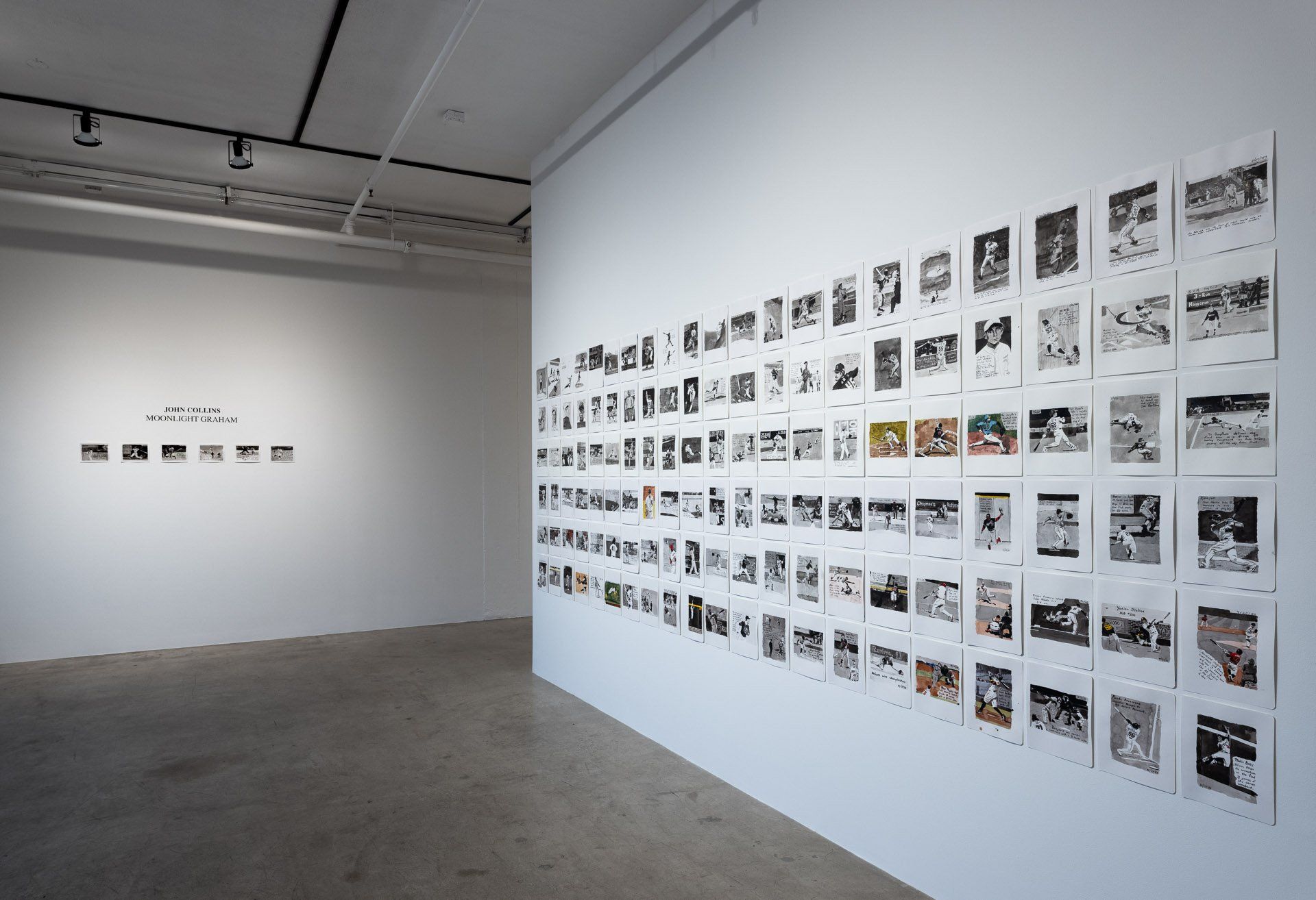 A room with a lot of pictures on the wall